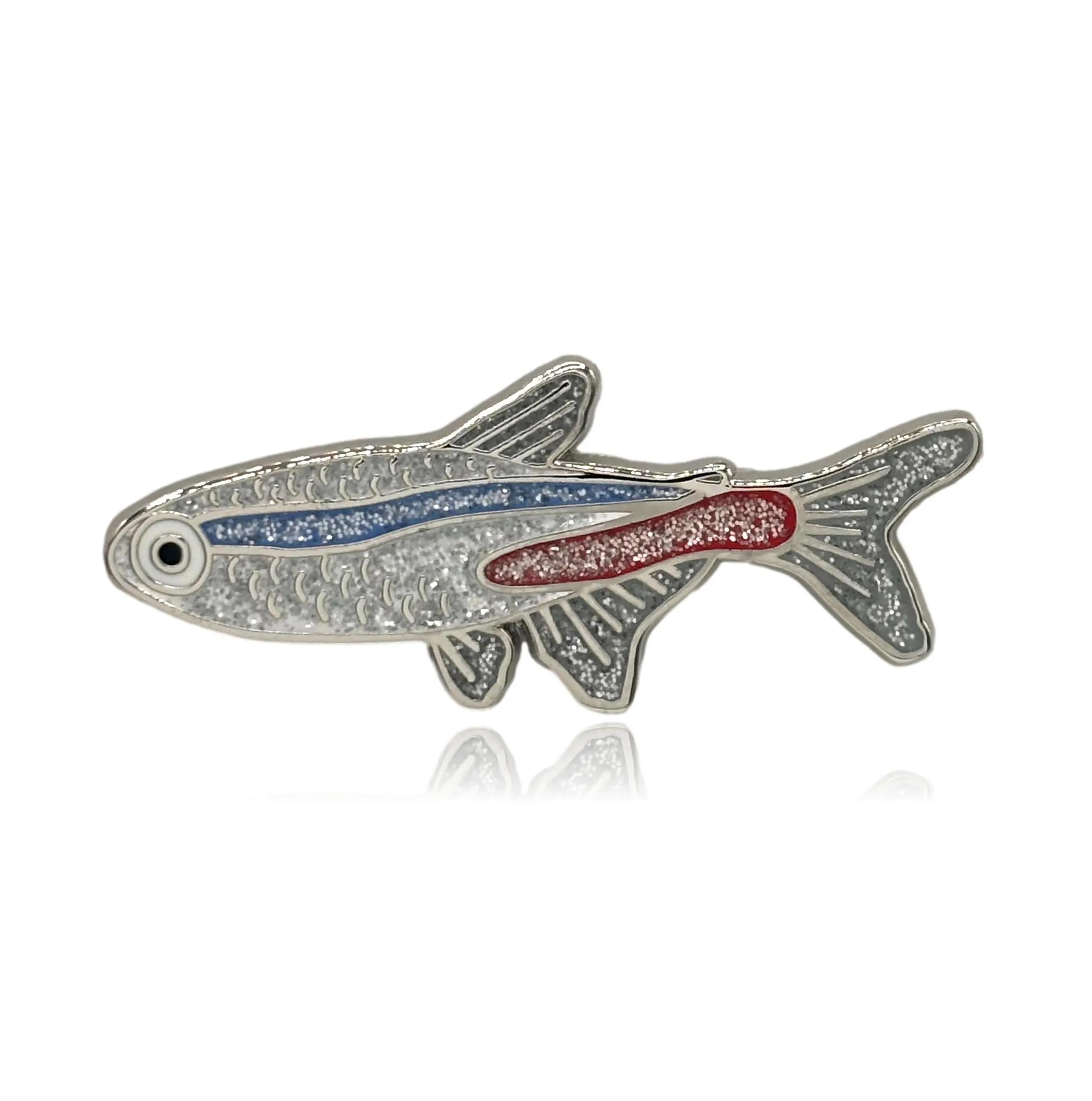 Neon Tetra Fish Enamel Pin