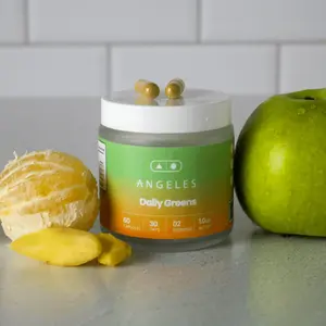 Angeles Daily Greens Herbal Supplement - 60 Capsules, 30 Day Supply, Organic Nopal, Dandelion Leaf, Nettle, Tila, Vitamins & Minerals, Healthcare, Fitness, Dietary, Organic, Edible, Vitamin