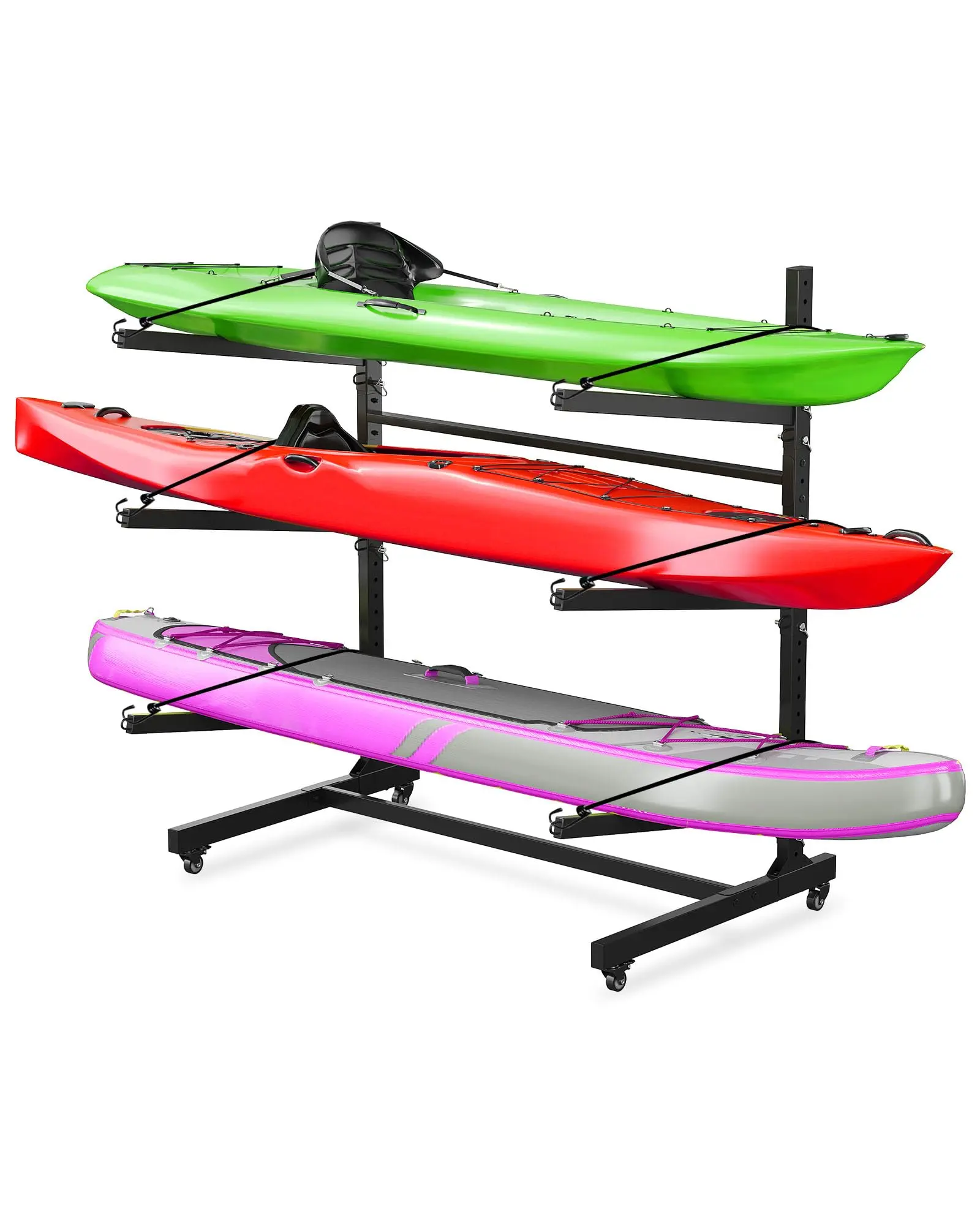 Movable Kayak Rack GAOMON Kayak Storage Rack for 2-6 Kayaks Freestanding Kayak Rack for ...