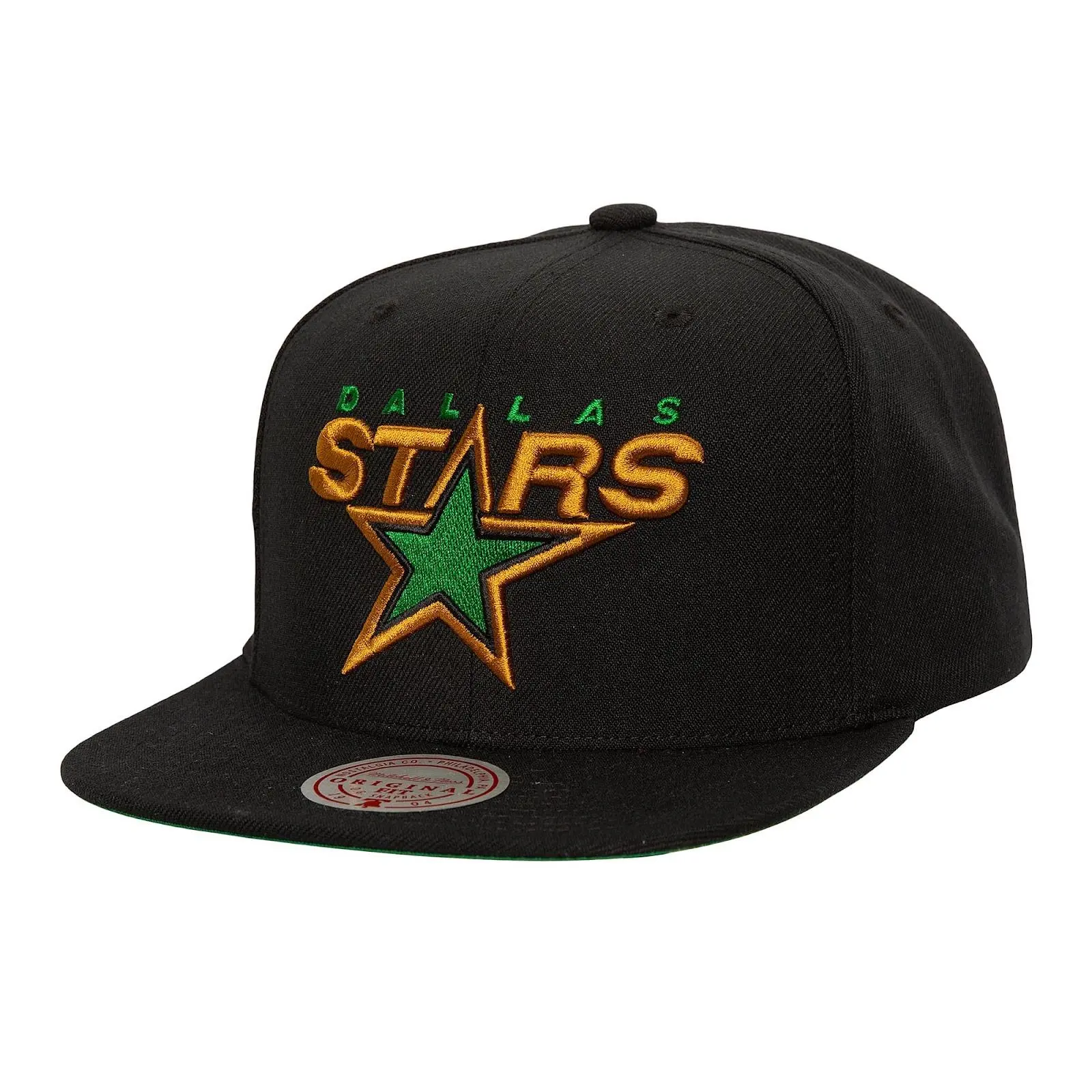 Dallas Stars Black Top Spot Vintage Snapback Hat NHL Throwback Cap Adjustable Fan Gear Mitchell & Ness