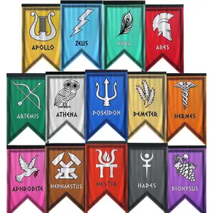 Greek Gods Banners, Percy Jackson Cabin Banners, Greek Mythology Party Banner, Percy Jackson Cabin Flags, Fit for Percy Jackson Party, Percy Jackson Birthday Party