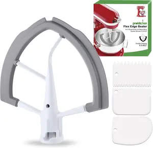 5.5-6 Quart Flex Edge Beater for KitchenAid Bowl-Lift Stand Mixer-Flat Beater with Silicone Edges Flex Edge Bowl Scraper