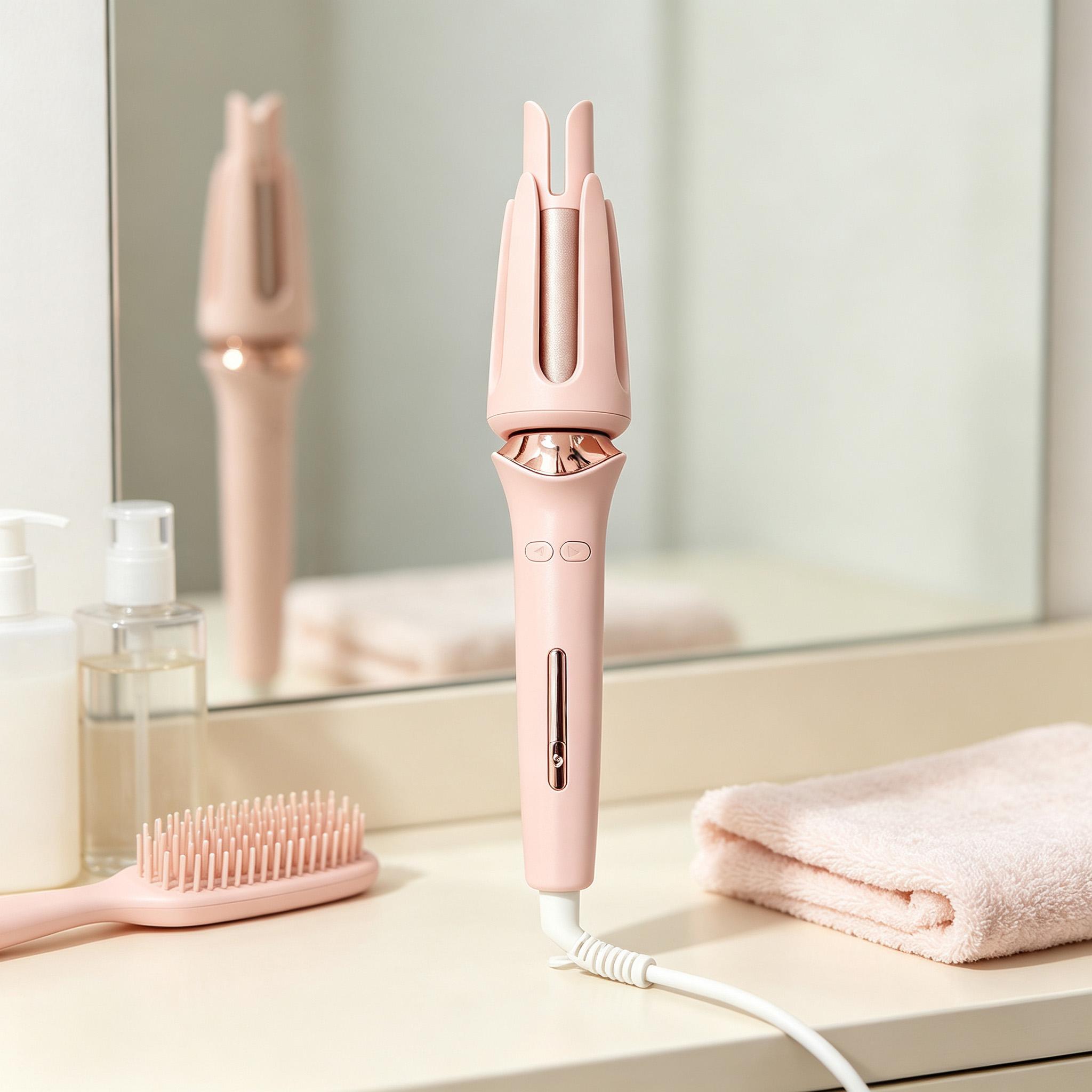 Smart Hair Curling Tool - 360° Rotating Wand, Heated Curling Iron, Anti-Scald Safe Heat, Adjustable Settings, 1-Hand Easy Operation, Suitable for All Hair Types, Effortless Styling, 1 Piece Curler Curler Curler Curler Curler