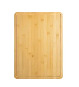 Bamboo 12" x 17.5" Non-Slip Cutting Board with Juice Groove, 100% Natural Bamboo Color, Ideal for Chopping and Kitchen Use