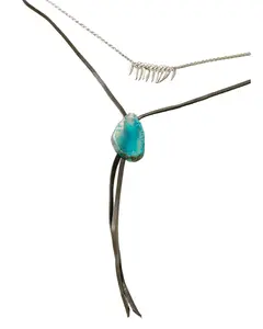 Shyanne Women's Monument Valley Blue Agate Stone Necklace - Saho22n23