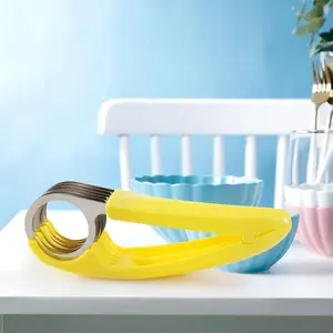 Banana Slicer,ABS + Stainless Steel Fruit and Vegetable Salad Peeler Cutter Kitchen Tools For Banana,Strawberry,Grape（1 pcs）