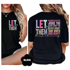 Women's Cotton Crew Neck Fitted Short Sleeve "Let Them Keep Shining" Tee, Inspirational Self-Worth Self-Love Mental Health Unisex Gift