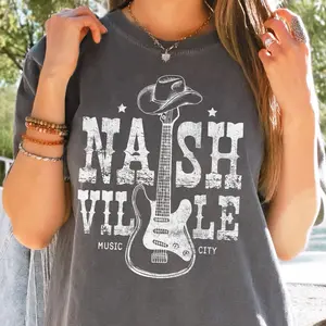 Nashville Shirt Vintage Nashville Shirt Oversized Country Music Tee Western TShirt Dress Cowgirl TShirt Country Concert