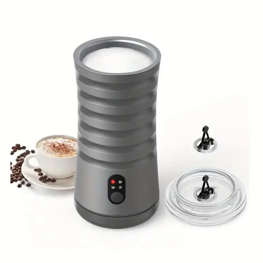 Multifunctional 4-in-1 Milk Frother, 120V Hot & Cold Milk Frother with Temperature Control, Auto Shut-Off Foam Maker for Coffee, Latte, Cappuccino, Ma