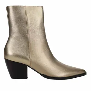 Matisse Womens Caty Metallic Pointed Toe  Casual Boots Ankle Mid Heel 2-3" - Gold