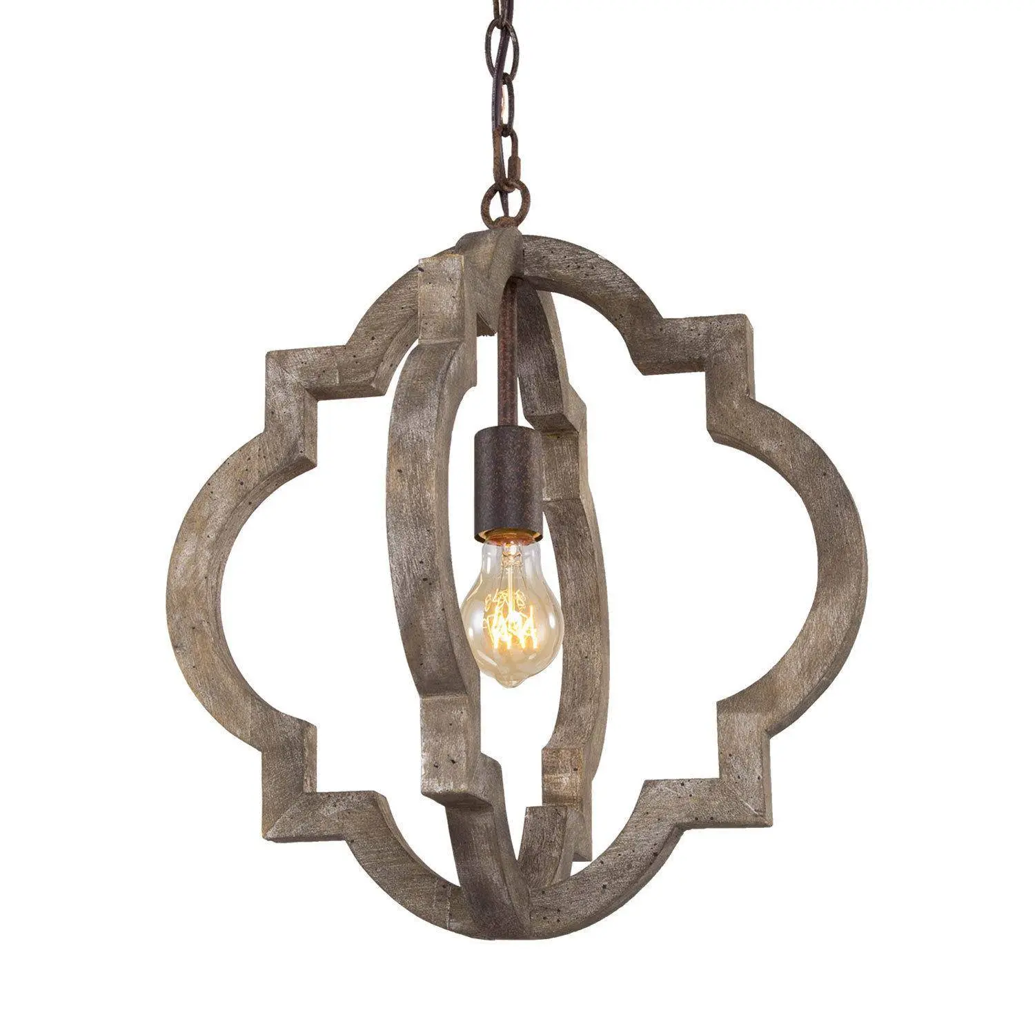 Ksana 1-Light Farmhouse Wood Mini Orb Pendant Lighting