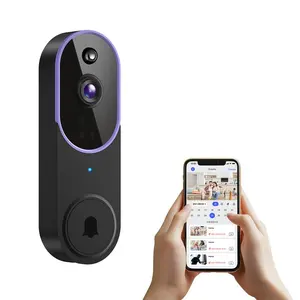 Wireless Video Doorbell Camera 1080P AI Human Detection Night Vision Instant Alert Two Way Audio 2.4G WiFi Cloud Storage Rechargeable Battery Simple Installation Smart Security Doorbell Camera with MicroSD Card & Cloud Storage Options for Home Protection