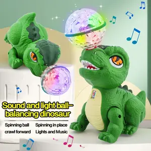 Realistic Tyrannosaurus Rex Toy, Stunt Ball Rotating Dinosaur, Colorful Sound Light, Dynamic Music, Electric Toy, Best Gift for Kids