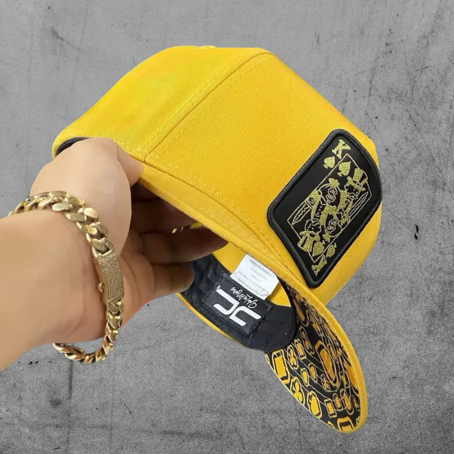 JC Hats King of Spades Yellow Snapback Baseball Cap
