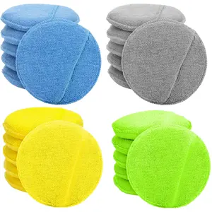 6PCS Microfiber Wax Applicator Pads Car Wax Applicator Buffing & Detail Polishing Foam Pads for Car Cleaning and Fine Polishing Car Detailing Tools