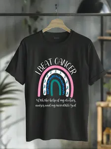 100% Cotton Thyroid Cancer Survivor End Of Chemo I Beat Cancer Awareness T-Shirt Short