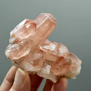 3in 127g ET Crown Tantric Twin Strawberry Pink Scarlet Temple Lemurian Quartz Crystal Cluster Dreamsicle, Serra do Cabral, Brazil