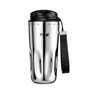 TKK 17oz Travel Coffee Mug | Ceramic Coated Interior | 316 Stainless Steel | Vacuum Insulated | Leakproof Flip Lid | Portable Carry Strap | Wide Mouth | Hot & Cold Drinks