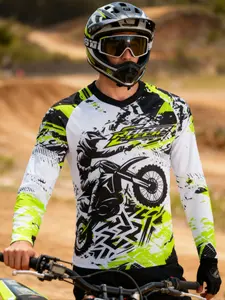 Motorcycle Off-Road Long Sleeve Shirt, Durable & Comfortable Design, Perfect for Outdoor Activities, Stylish Motorcycle Apparel, Athletic Sports Clothing
