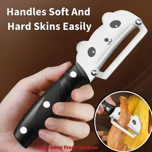 Stainless Steel Panda Peeler Lightweight Design Arc Blade for Soft & Hard Fruits Vegetables Comfortable Grip Kitchen Essential Multi-Purpose Peeling Tool