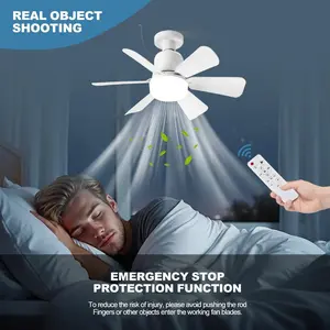 Screw-In Ceiling Fan Light – No Wiring Needed, Dimmable & 3 Light Modes, Quiet Cooling for Any Room