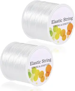 2 Rolls Elastic String for Bracelets, Stretch Magic Elastic String Bead Cord  Thread for Bracelet, Necklaces, Clay Beads, Pony Beads (White)