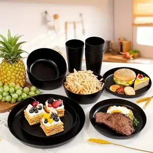 Kitchen Dinnerware Set, Unbreakable Modern Dish Set, Including Dinner Plate, Dessert Plate, Cereal Bowl & Cup, Dishwasher & Microwave Safe, Tableware, Modern Tableware Sets