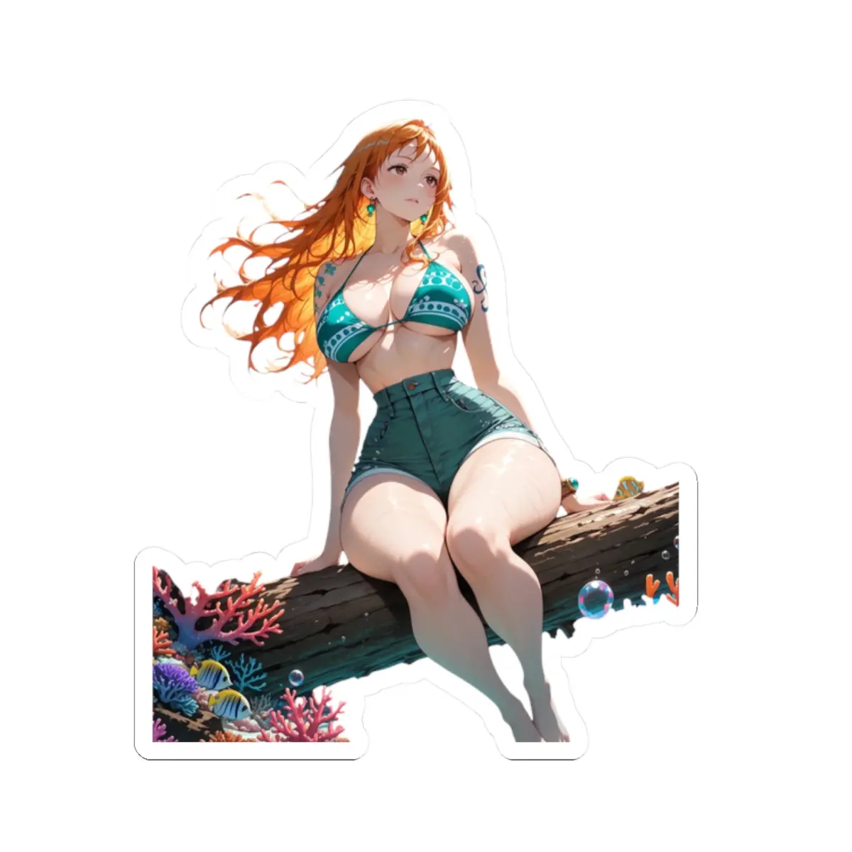 LoveNami4Life - Cute Nami Waifu Sticker Anime Mermaid