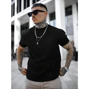 Men's 100% Cotton Plain Short Sleeves Sports T-Shirt - Breathable, Round Neck, Casual Pullover Top, Multi-Size, Gym Wear, Soft Streetwear Stylish Menswear,summervibes