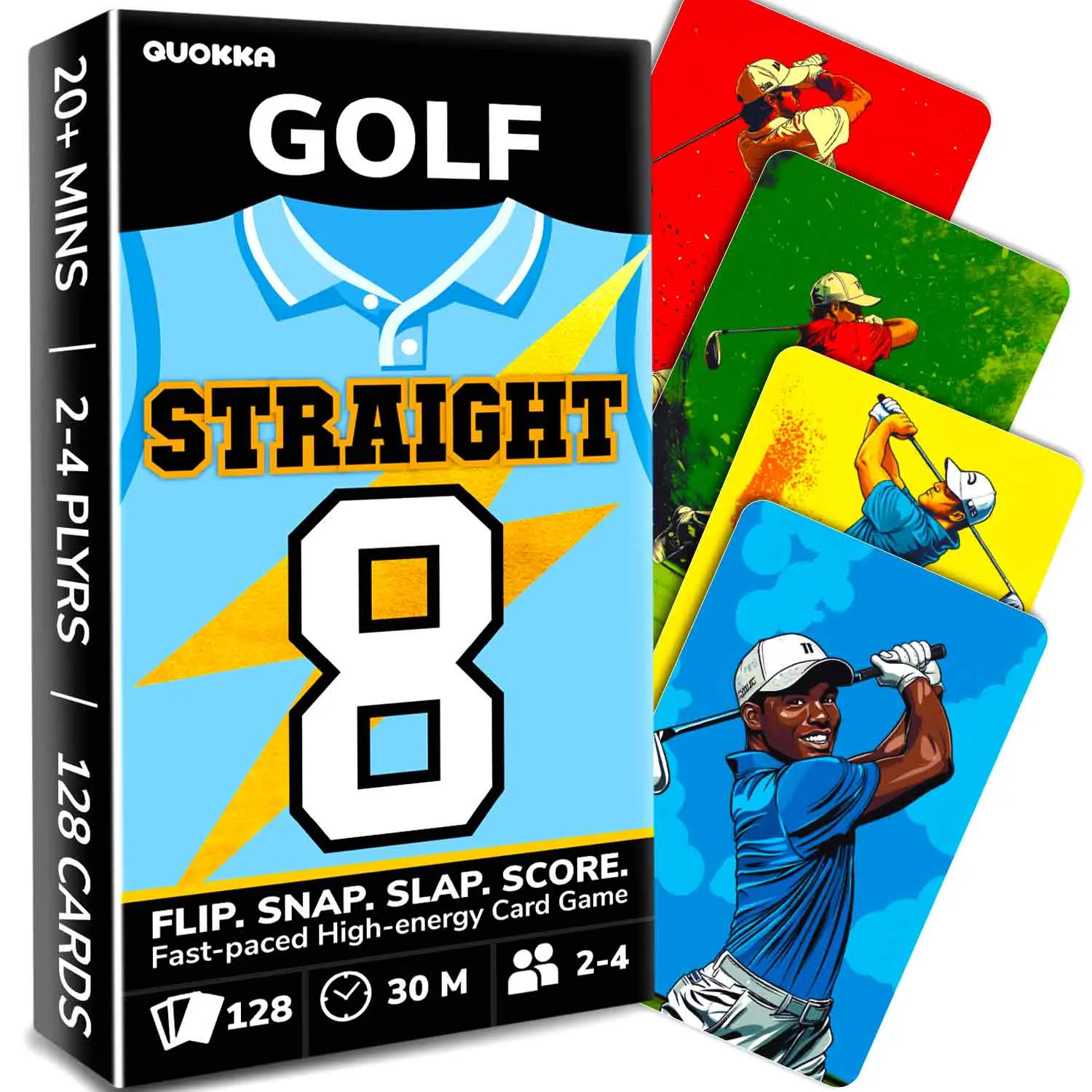 QUOKKA Golf Party Card Game for Kids & Adults - 128 Cards, Easy Rules, Quick Matching Fun, Party Cards Game