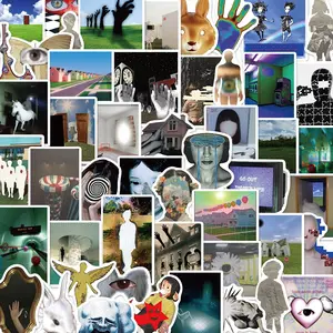 50 Dreamcore Aesthetic Surrealistic Stickers, Decorative DIY Waterproof Decals for Phone Cases, Water Bottles, Fridge Doors & Walls