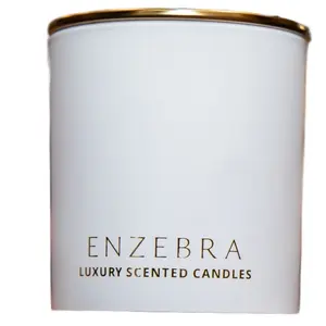 Enzebra Luxury 10oz--=%2=- Candle=%2=-- Elite Cashmere Scent in Premium Glass Vessel with Gold-Trimmed Design Hand-Pour--=%2=- Handmade=%2=-- Non-Toxic Wax Cozy--=%2=- handmade=%2=----=%2=- candle=%2=-- handmade candle Vanilla Aromatherapy