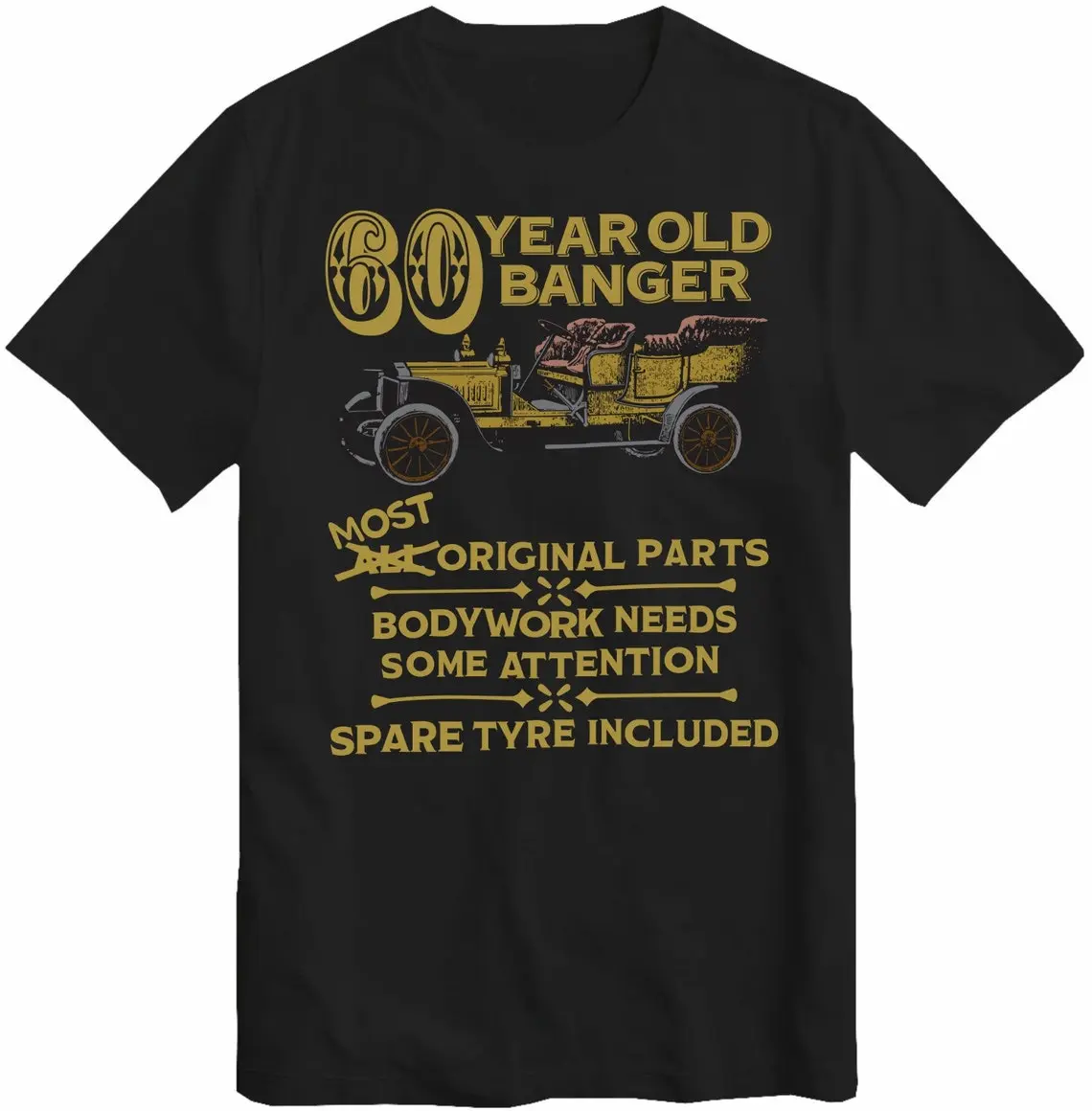 60th Birthday T-Shirt Gift Old Banger 60 Years Old Born Vintage Car in 1965 Funny T Shirt Tee Top New