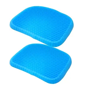 2pcs Gel Seat Cushion, Firm Honeycomb Cooling Seat Pad with Non-Slip Cover, 15 x 14  in, Washable Cushion for Office Chair, Car Seat, Home & Summer Sitting Comfort