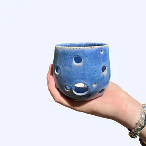 Maisical Studios Pack of One Ceramic Tea Light Candle Holder - Fairy Tale Outdoor Decor Ceramic - Handmade Pottery Ornaments