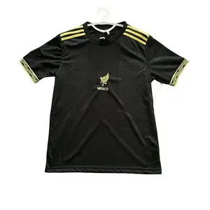 Fan version 25-26 Mexico Gold Cup Black ShortSleeve Jersey soccer For men rib design new club football jersey outfit colombia jersey benito jersey