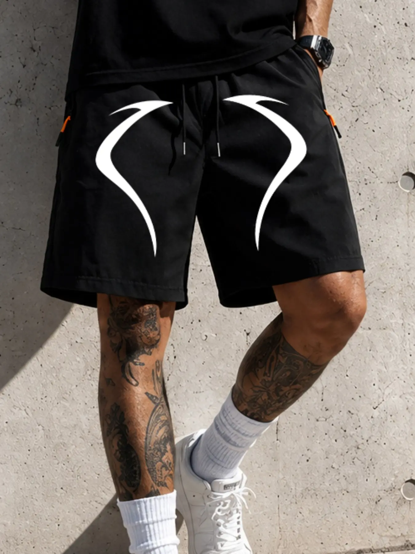 Men's Quick-Dry Fitness Shorts with Print, Summer Cool Breathable Running Workout Shorts, Pocketed, Ideal for Basketball Training and Light Running