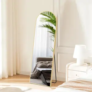 Gold 59"x16"inch vFull Length Floor Mirror – Standing or Wall-Mounted, Aluminum Alloy Thin Frame, Full Body Mirror for Living Room, Bedroom, or Dressing Area