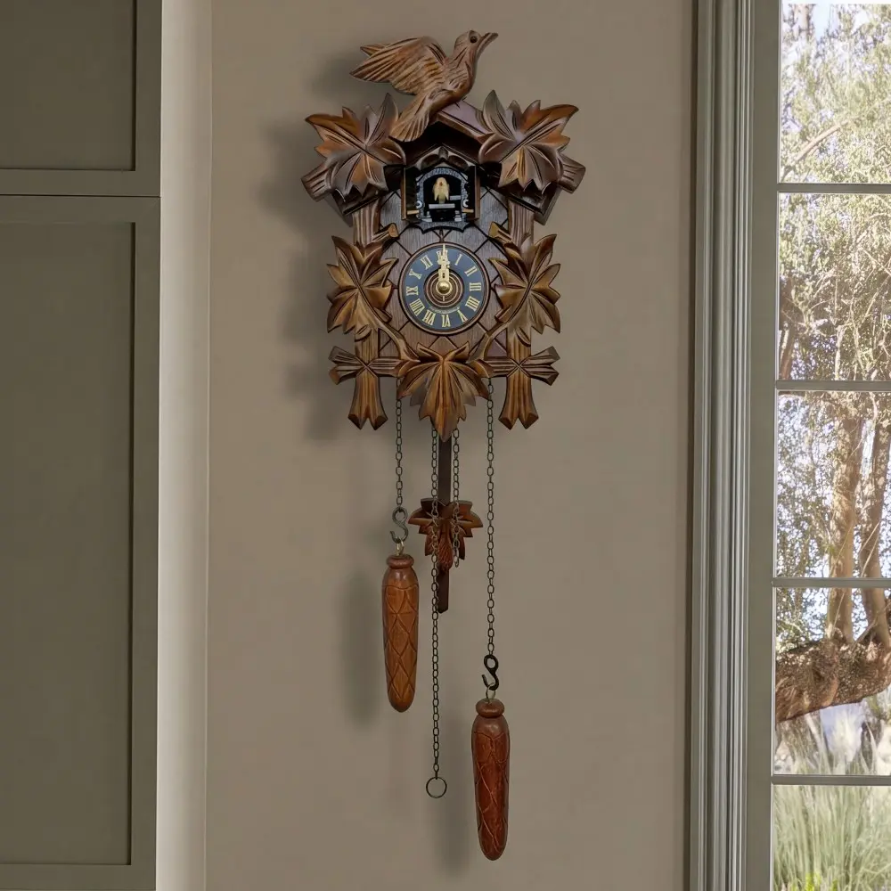 Battery Operated Musical Cuckoo Clock, Traditional Decorative Wall Clock