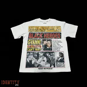 Gvanni Malcolm X Tee - Black Heroes Gvanni Our Freedom Can't Wait - Vintage Fashion for Identity NTZ