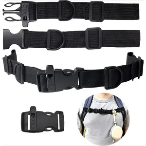 2 PCS Backpack Chest Strap Add on, Adjustable Sternum Straps for Backpacks and Schoolbag, Heavy Duty Backpack Waist Strap Chest Belt with Whistle Quick Release Buckle and Slide Lock for Hiking Jogging