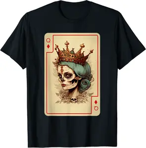 Diamond Queen Gothic Poker Card Game Creepy Queen of Diamond T-Shirt - Alyssagor Shop 42B0CHMRM8DH