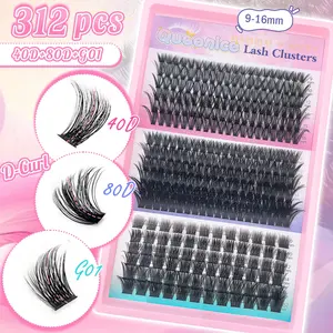 Large-Capacity False Eyelash Set with Glue, Tweezers & Disassembly Kit, 40D 80D G01 3 Styles, Beginner-Friendly, Ideal for Daily Gatherings