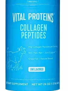 Vital Proteins Collagen Peptides Powder Unflavored 24 OZ - Hydrolyzed Collagen for Hair Skin Nail & Joint Support - Whole30 Approved & Paleo Friendly