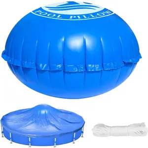 Pool Pillow for Above Ground Pools, 6FT Heavy Duty 0.4MM Thick Round Pool Cover Pillow with Double Seam, Dual Air Valve, 4 Grommets, 49FT Rope, Winter Pool Cover Protection, Withstands -10°F to 180°F