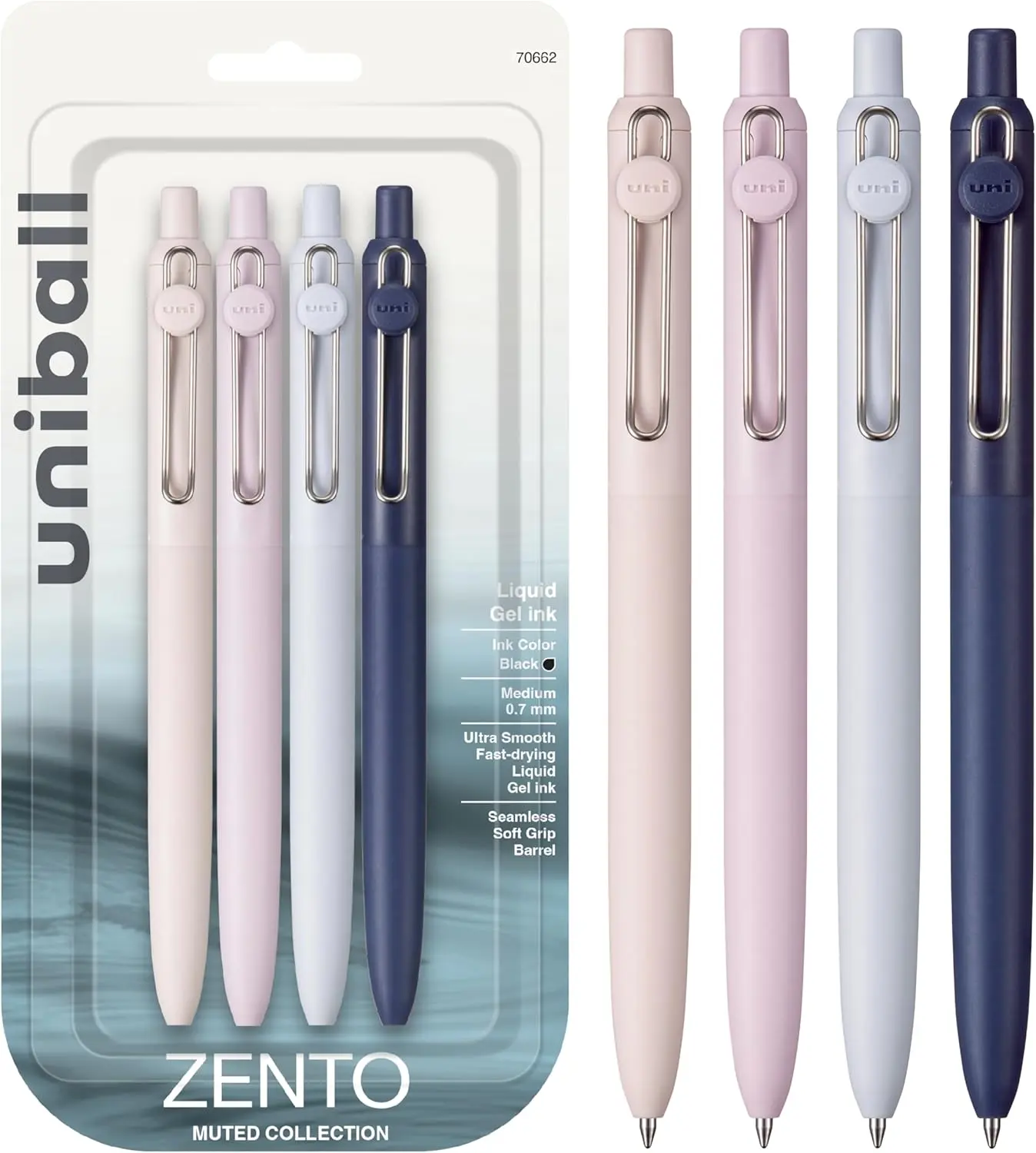Smooth Writing Gel Ink Rollerball Pens Gel Ink Rollerball Pens, 4 Black Medium Point Smooth Writing Pens, Colored Japanese Pens, Muted Colors