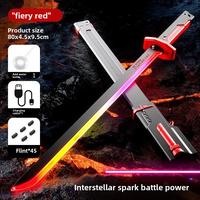 Red + 80CM Spark Lightsaber + 45 Flint Stones