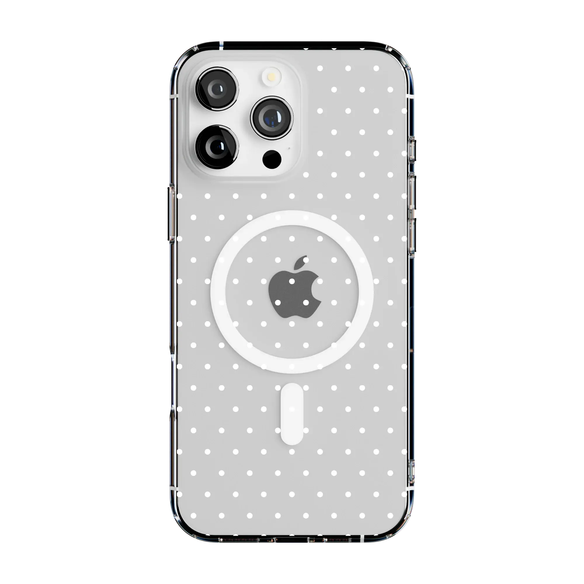 Casely iPhone 16 Pro Max Case | On the Dot | White Polka Dot | Clear Classic Ultra-Thin Design | Compatible with MagSafe