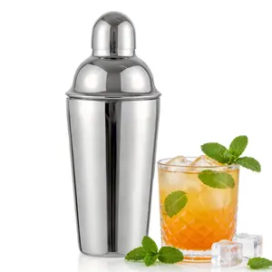 20 oz Silver Stainless Steel Boston Cocktail Shaker with Built-In Leak-Proof Strainer, Ideal for Professional Bartenders & Home Bars, Perfect for Making Martinis, Margaritas