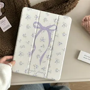 Floral Pattern Tablet Case with Pen Holder, Soft Shockproof Tablet Protective Cover, Tablet Protector for iPad 11/10/9/8/7/6/5th, iPad Air/Pro/Mini, Tablet Accessories